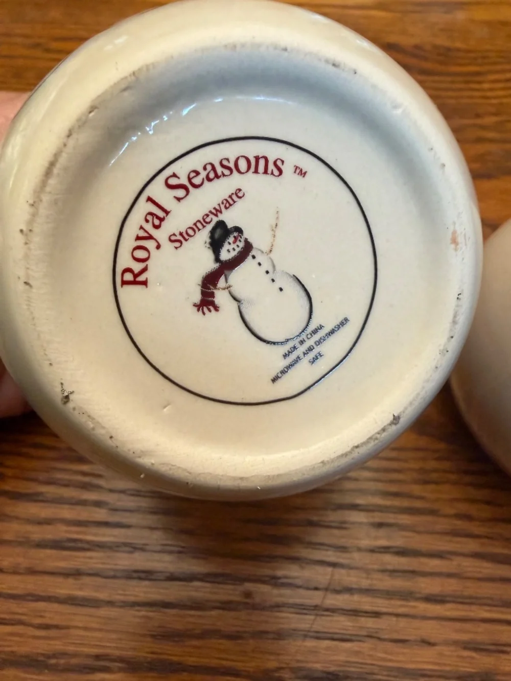 Vintage 1999 Royal Seasons Stoneware Snowmen Christmas Tableware Set EUC